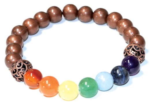 8Mm 7 Chakra Copper Beads - Spiritual Energy Conductor for Holistic Well-being