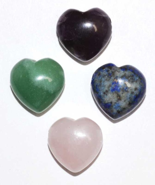 15Mm Heart Beads Various Stones (2/Pk)