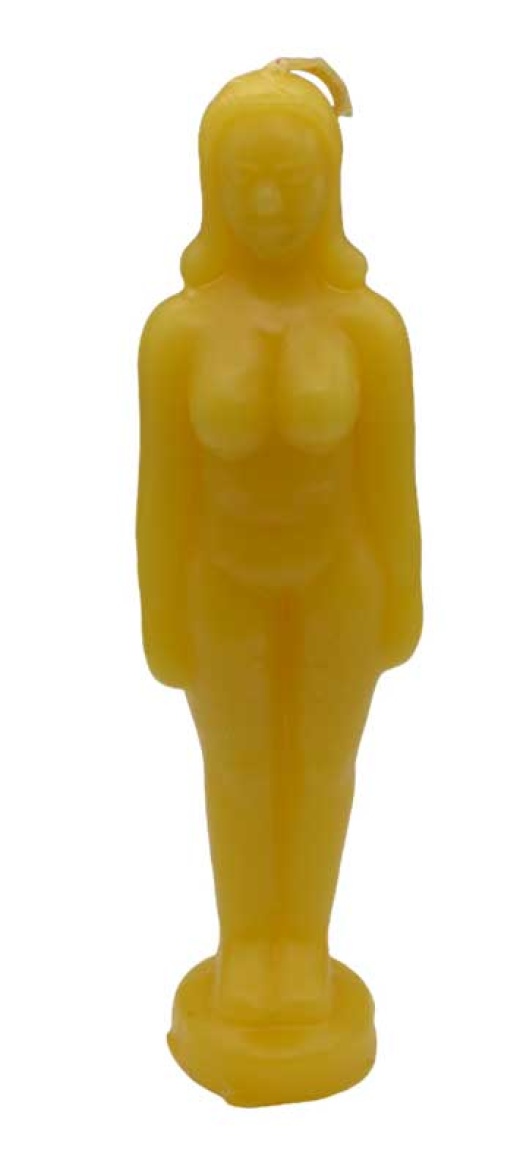6 3/4" Yellow Woman Candle - Attract Happiness and Positivity