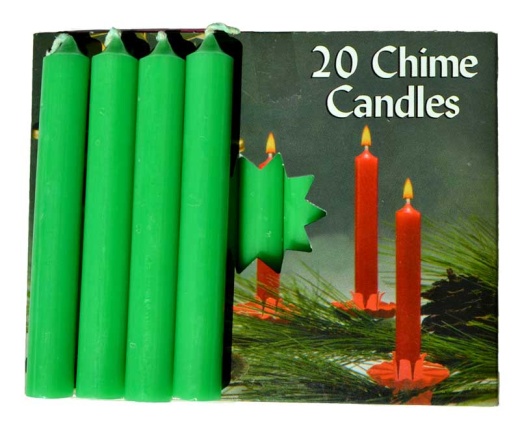 1/2" Emerald Green Chime Candle 20 Pack