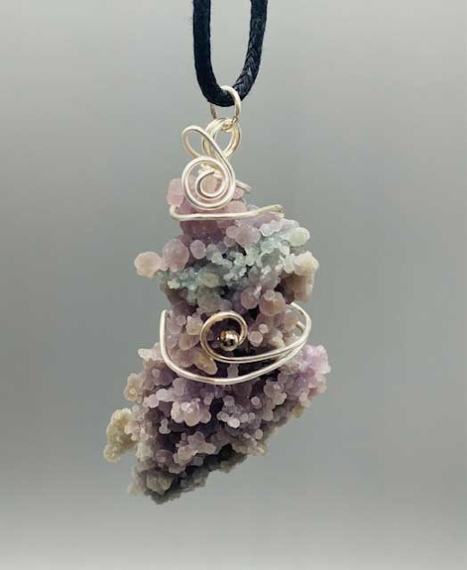 Grape Agate Wire Wrapped Pendant - Boost Your Psychic Abilities and Intuition