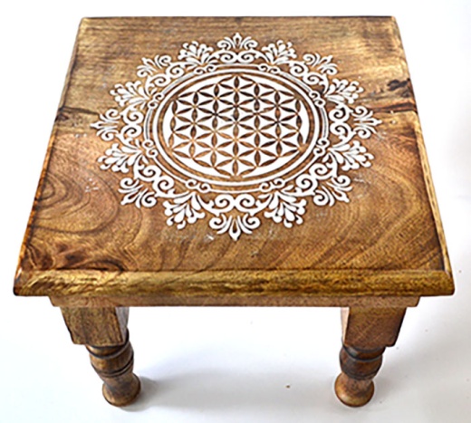 9"X 9"X 8" Flower Of Life Altar Table