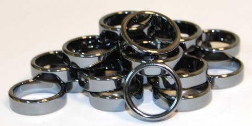 Set of 100 6mm Flat Hematite Rings for Balance and Protection