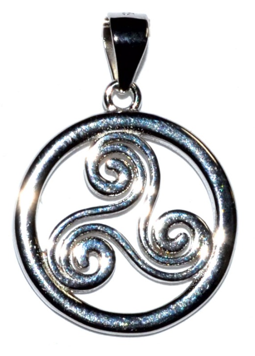 5/8" Trinity Spiral Sterling Silver Pendant