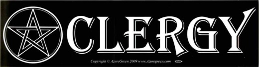 Clergy (With Pentacle) Bumper Sticker