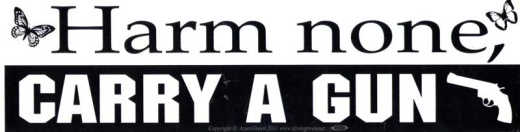Harm None, Carry a Gun Bumper Sticker