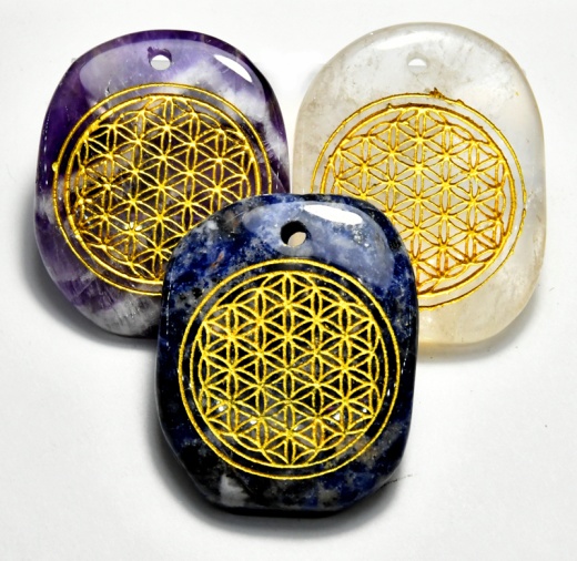 Flower of Life Worry Stone Pendant - Reduce Stress and Anxiety Naturally