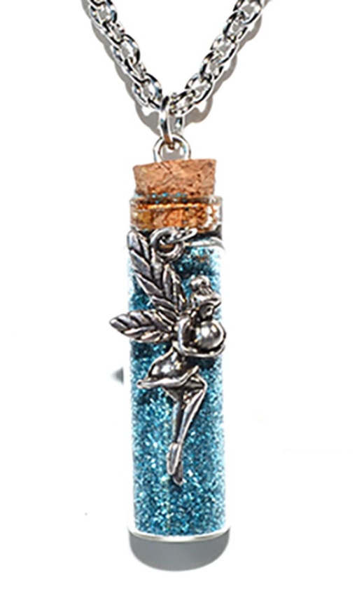 Fairy Blue Glitter Necklace - Add a Touch of Magic to Your Style