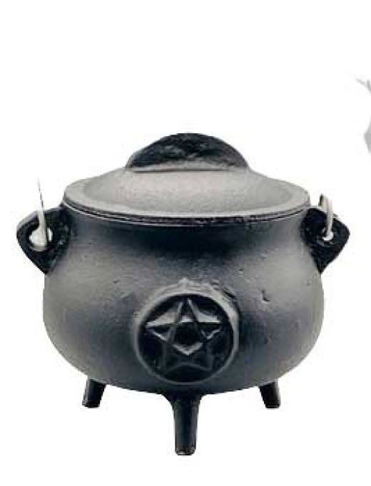 5.5" Pentagram Cast Iron Cauldron W/ Lid