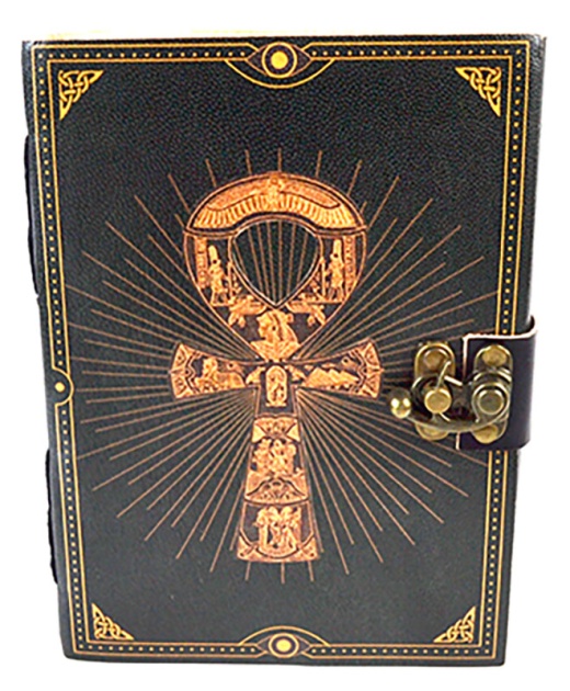 5" X 7" Ankh Leather Blank Book with Latch