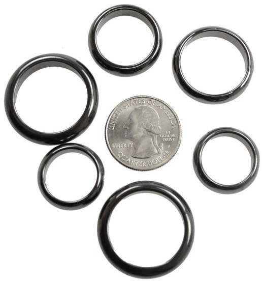Set Of 50) 6Mm Rounded Hematite Rings
