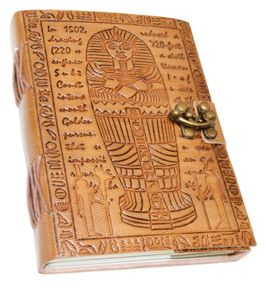 5" x 7" Egyptian Embossed Leather Journal with Latch