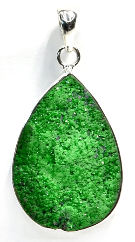 Uvarovite Pendant - Sterling Silver Teardrop Necklace