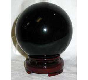 80Mm Black Gazing Ball - Crystal Quartz Decorative Accent