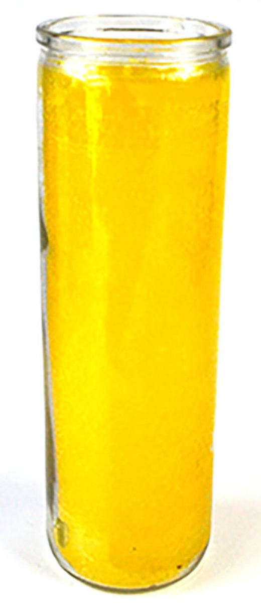 Yellow 7-Day Jar Candle for Spiritual Growth and Positivity
