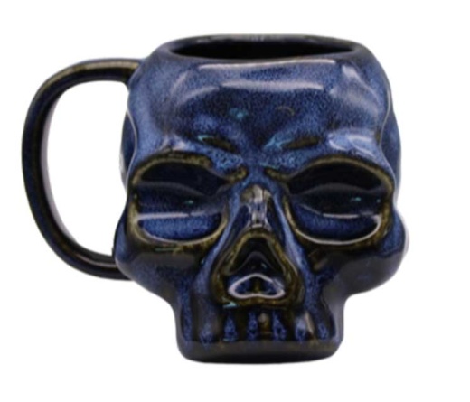 3 3/4 Skull Blue Mug