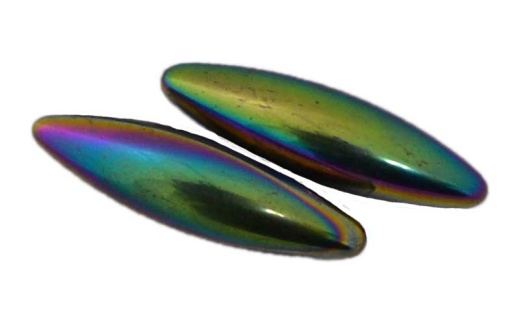 Set Of 2 60Mm Rainbow Magnetic Hematite Oval for Magnetic Therapy