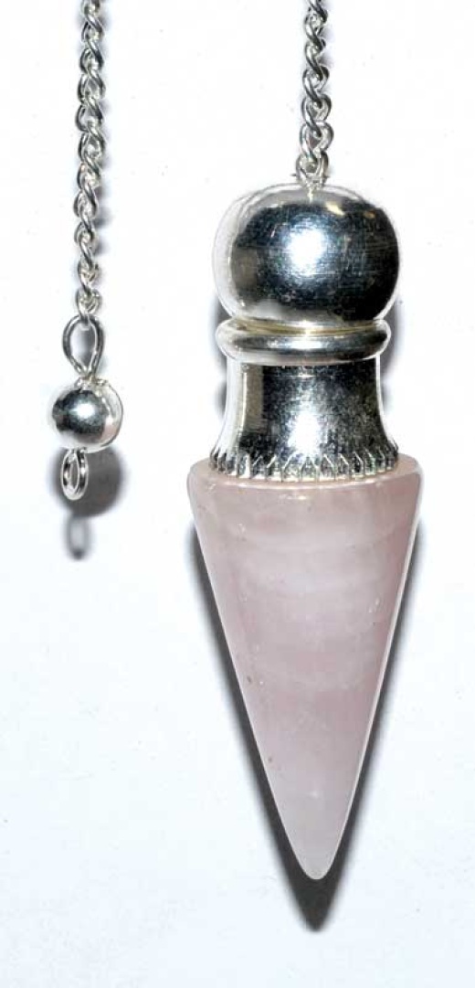 Rose Quartz Chambered Pendulum for Healing and Spiritual Growth