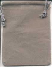 Grey Velveteen Bag for Mojo Bags and Spell Sachets