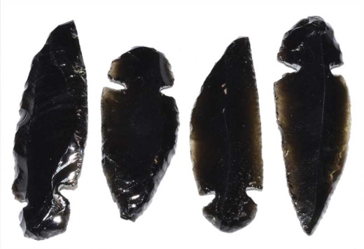 Set of 100 ~2" Arrowhead Black Obsidian