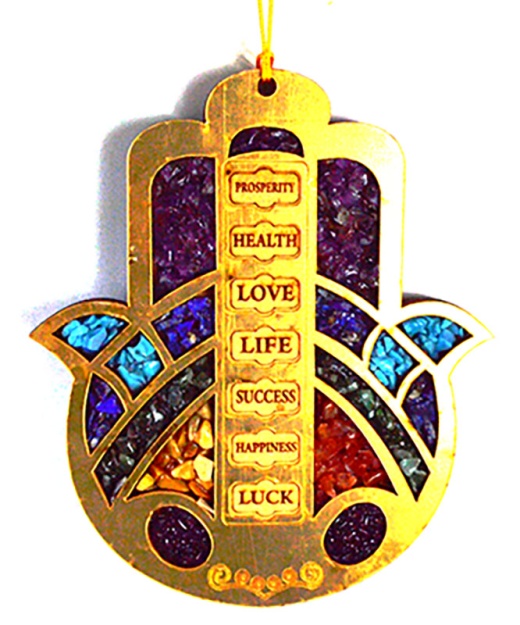 6" Hamsa Hand with Crystals - Attract Positivity and Good Fortune into Your Life