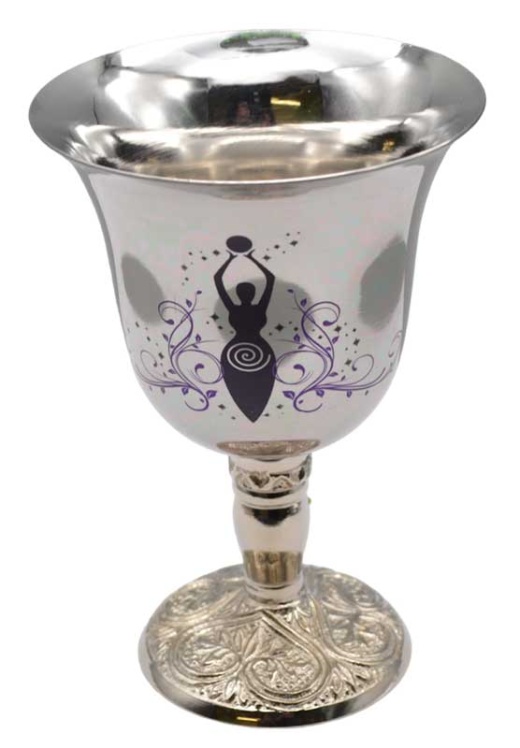4 3/4" Goddess Of Earth Chalice Stainless Steel