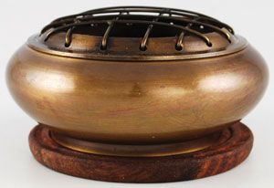 Brass Screen Incense Burner With Coaster - Convenient Altar Tool for Small Spaces