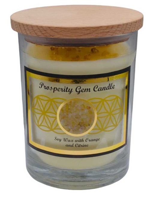 Prosperity Gem Stone Soy Candle