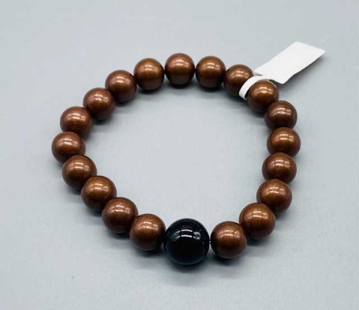 10Mm Copper Toned with Assorted Stone Bracelet