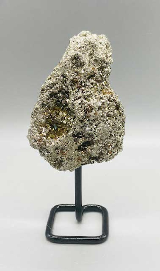 Pyrite On Metal Stand - A Unique Natural Display Piece