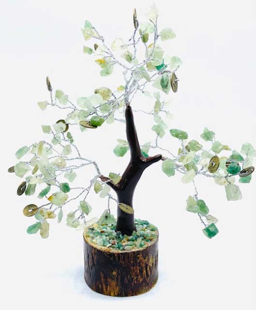 Aventurine Green W Coins Gemstone Tree