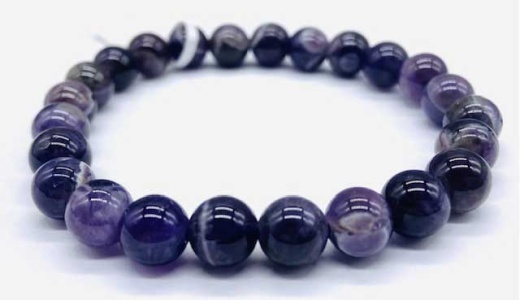8Mm Amethyst Chevron Bracelet