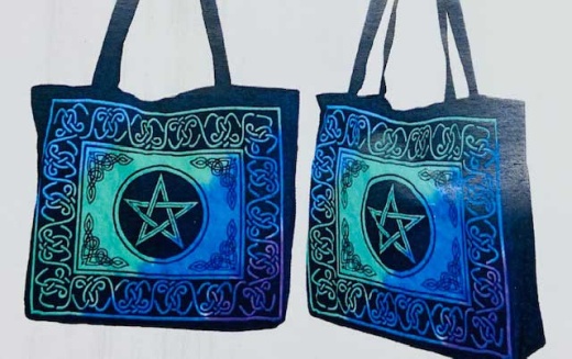 15.7" x 17.7" Pentagram Tote Bag - Celtic Pentacle Cotton Bag