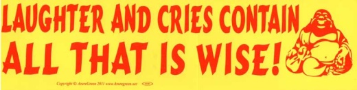 Laughter and Cries Contain All That is Wise! Bumper Sticker - Inspirational Decor