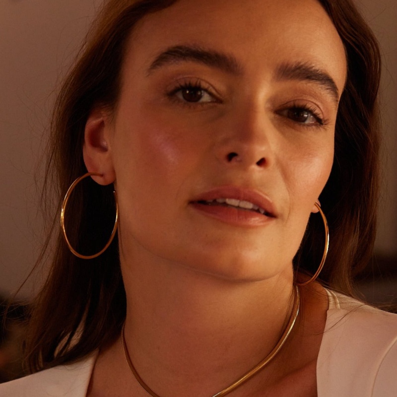 Hayley Thin Hoops - Gold