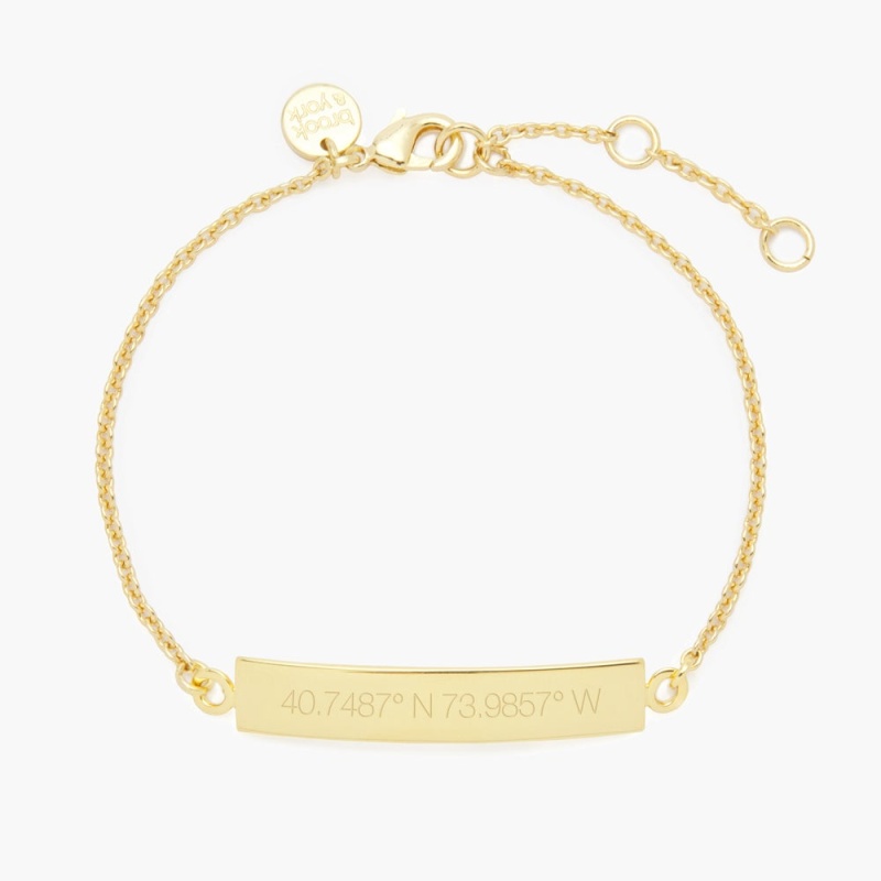 Elena Coordinate Bar Bracelet - Gold