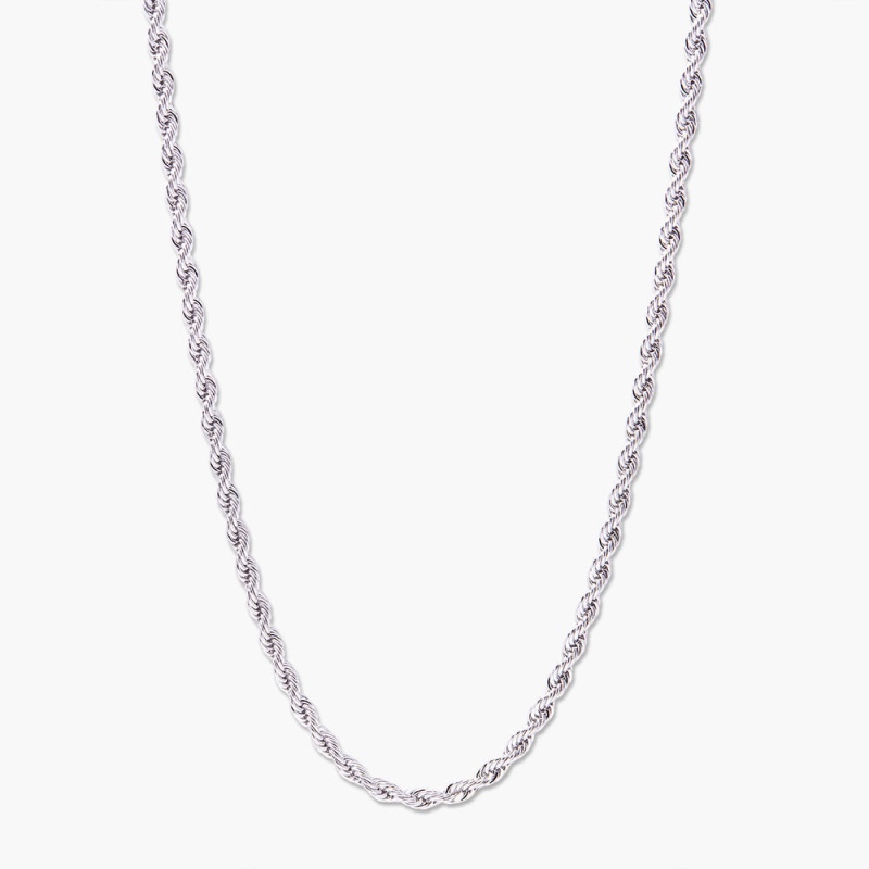 Palmer 4Mm Rope Chain Necklace - Steel
