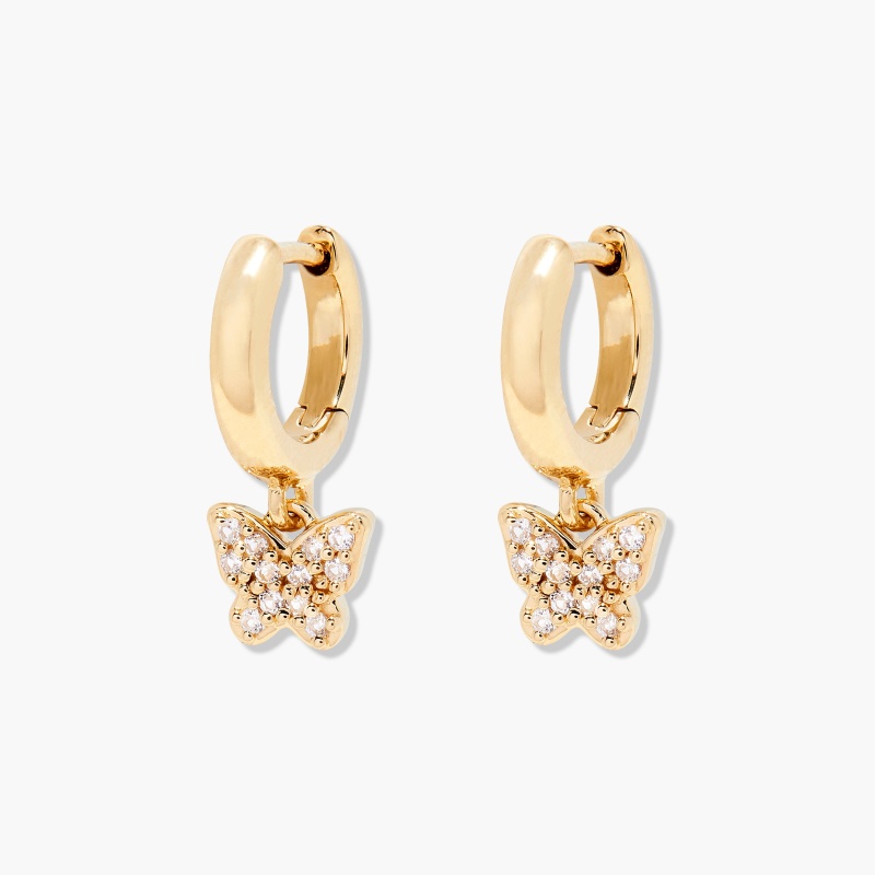 Adeline Butterfly Vermeil Earrings - Gold