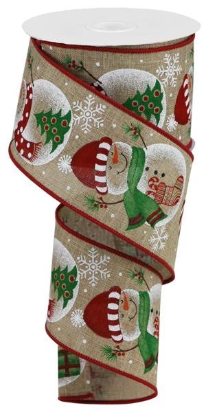 Red Faux Burlap Christmas Ribbon - (2.5 inch x 10 Yards)