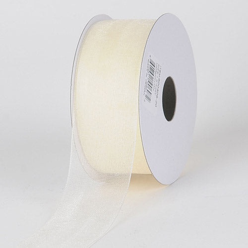Eggshell - Sheer Organza Ribbon - ( 1 - 1/2 Inch | 100 Yards )