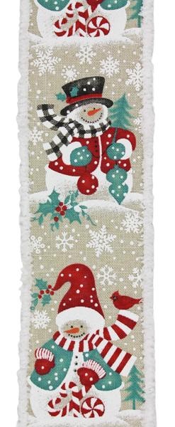 Falling Snow Royal Burlap Wired Edge Ribbon - 2.5 x 10 Yards (Light Blue)