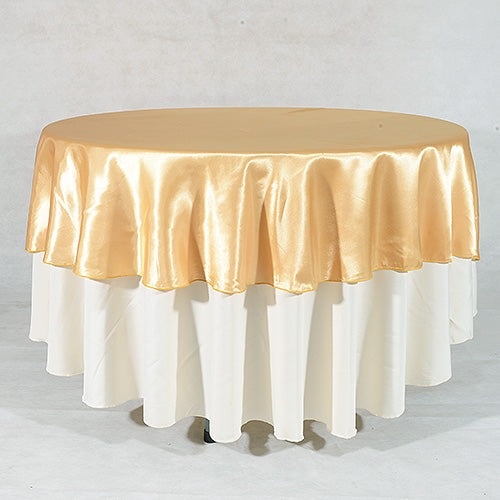 Old Gold - 70" Satin Round Tablecloths - ( 70 Inch )