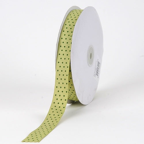 Grosgrain Ribbon Swiss Dot Pear With Willow Dots ( 5/8 Inch | 50 Yards )