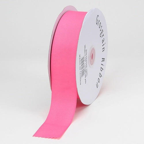 Hot Pink - Grosgrain Ribbon Solid Color - ( W: 1 - 1/2 Inch | L: 50 Yards )