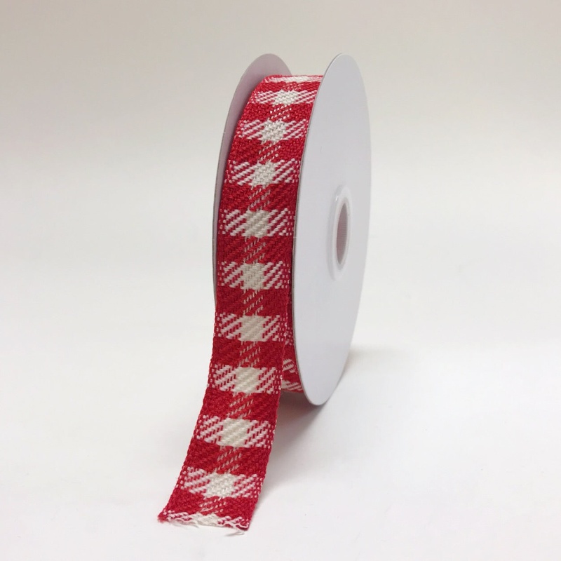 Red White Checkered Ribbon - (7/8''X10yds)