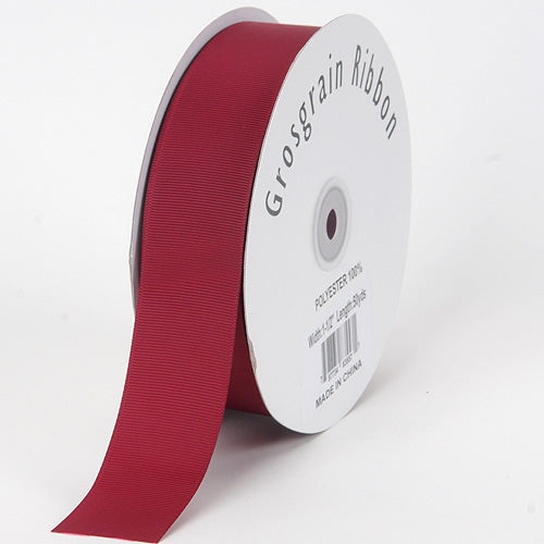 Burgundy - Grosgrain Ribbon Solid Color 25 Yards - ( W: 5/8 Inch | L: 25 Yards )