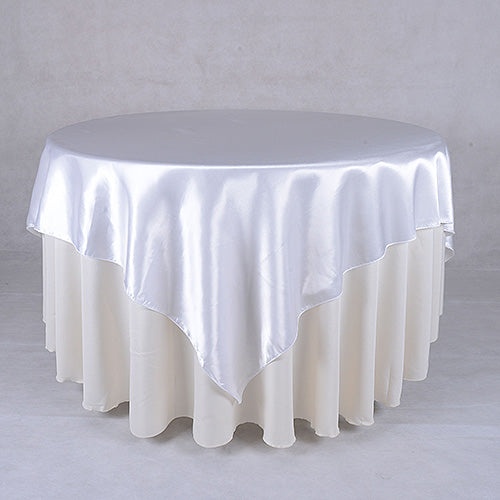 White - 72 X 72 Satin Table Overlays - ( 72 X 72 Inch )