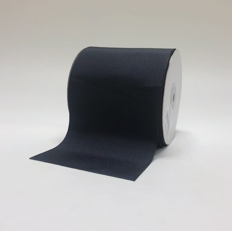 Black - Grosgrain Ribbon Solid Color - ( W: 4 Inch | L: 25 Yards )