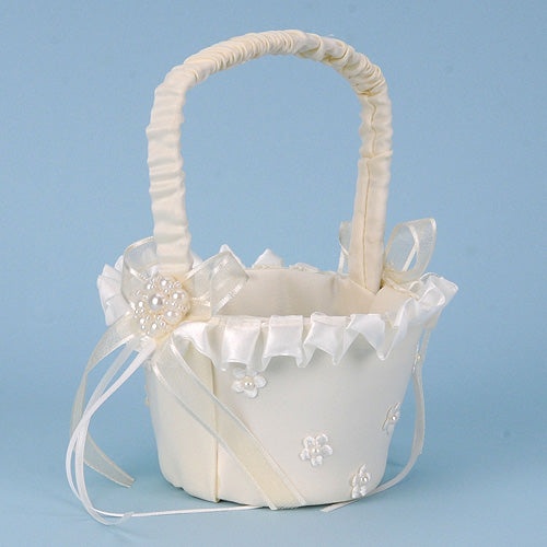 Flower Girl Baskets Ivory ( 9 Inch )