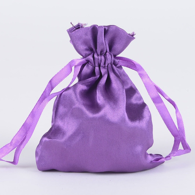 Purple - Satin Bags - ( 3X4 Inch - 10 Bags )